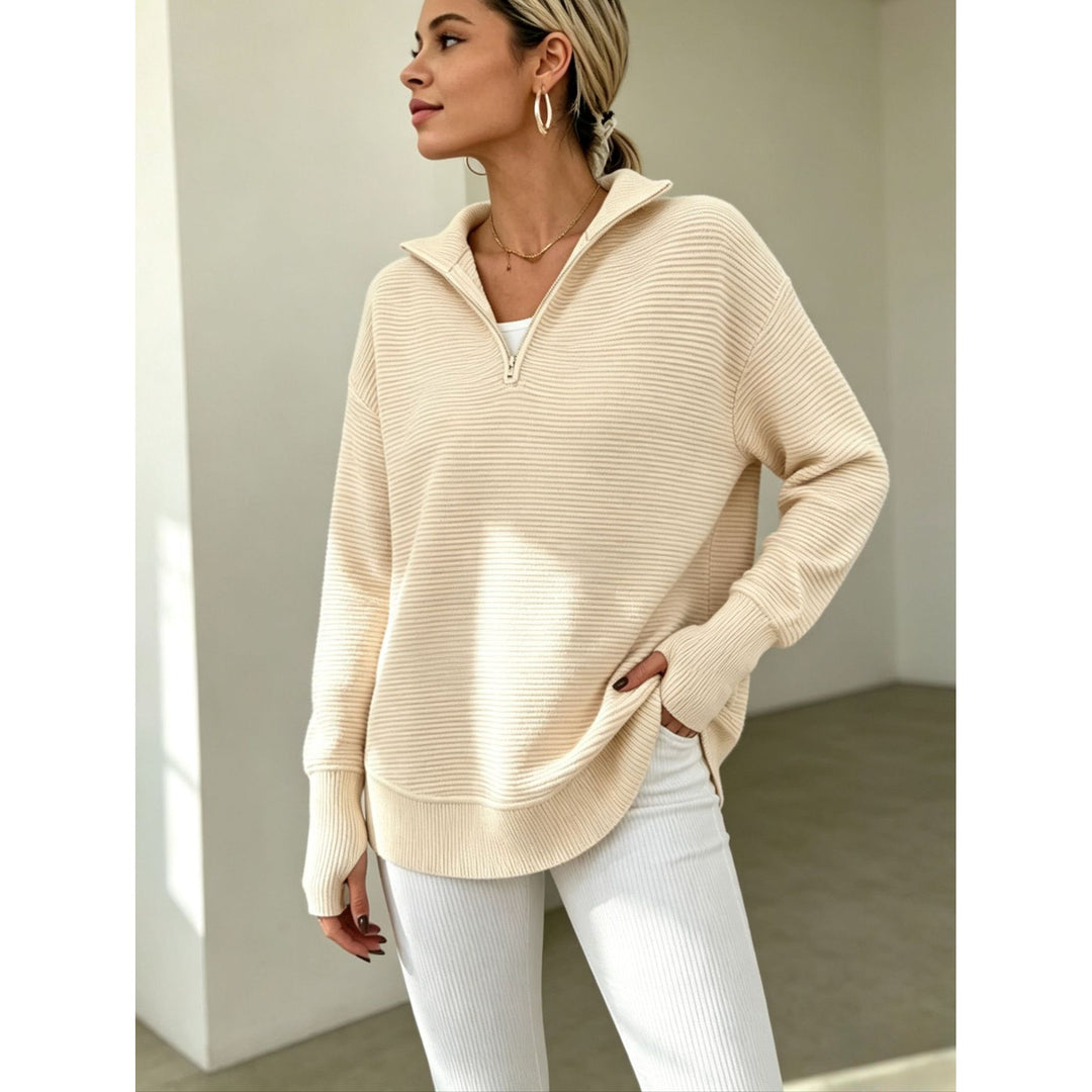 Women’s Ribbed Quarter-Zip Sweater