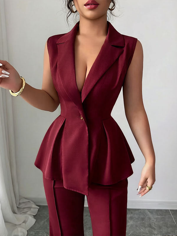 Women’s Deep V Neck Sleeveless Waist