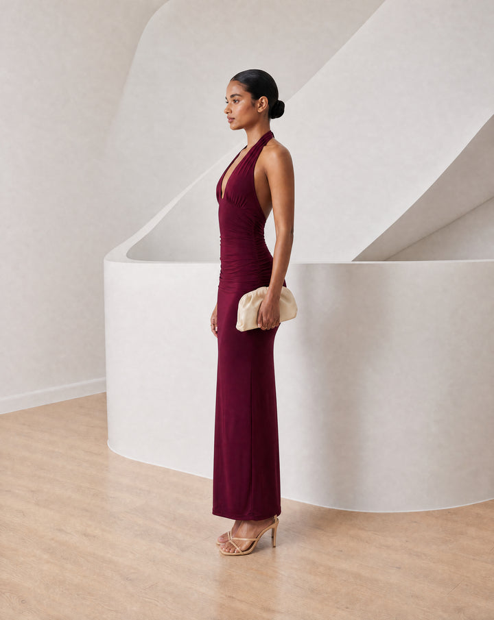 Women’s Halter Neck Backless Maxi Dress