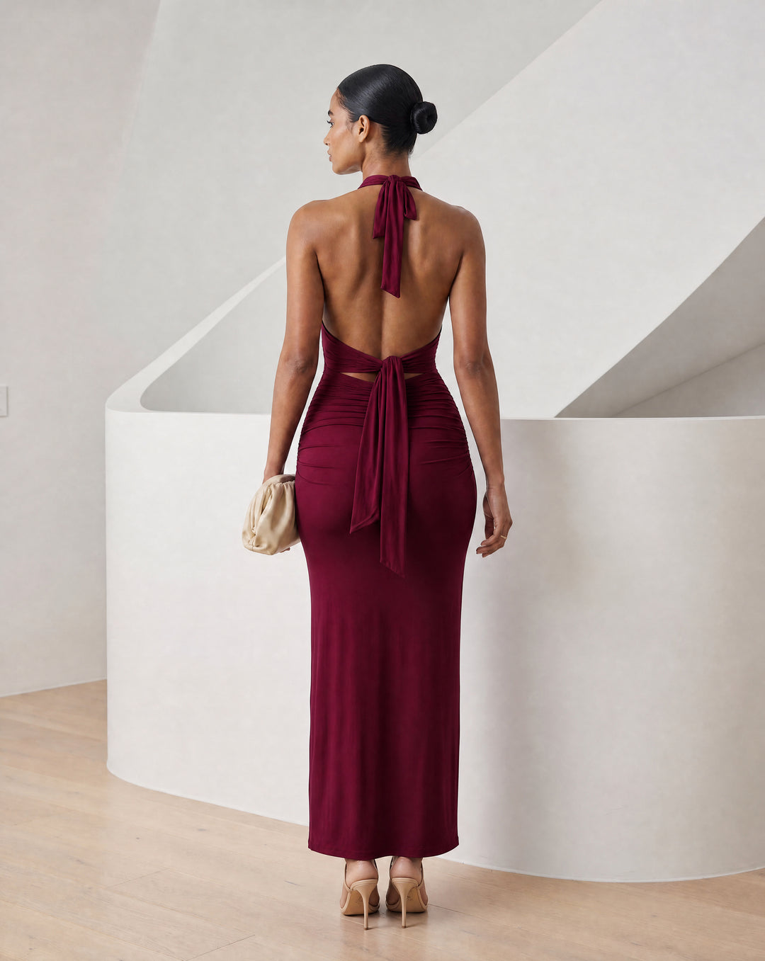 Women’s Halter Neck Backless Maxi Dress