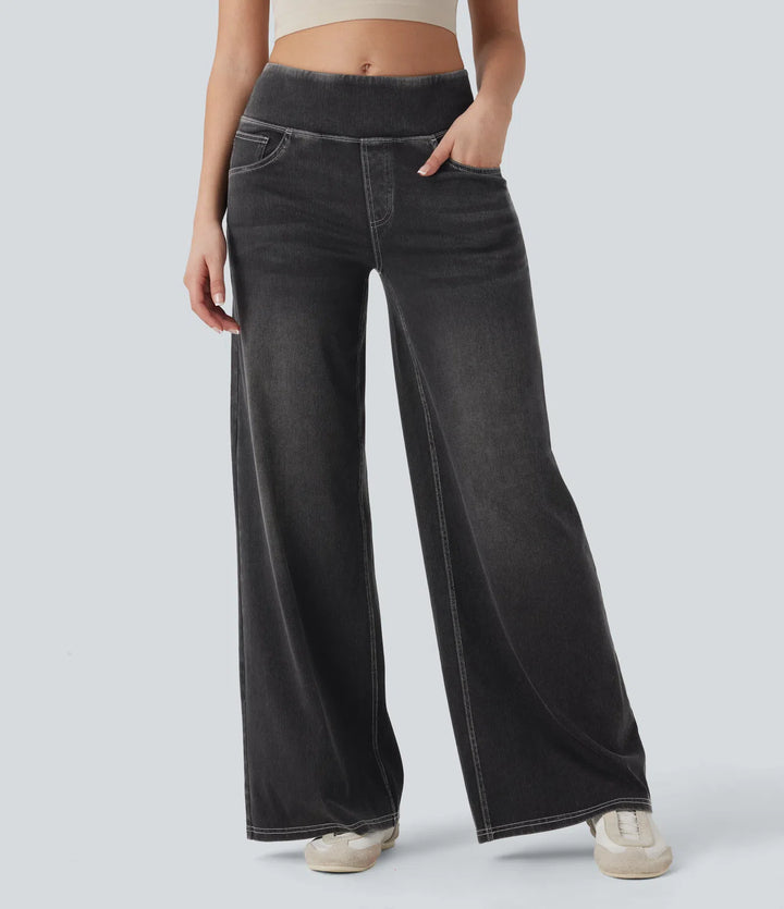 Women’s High Waisted Stretch Wide Leg Jeans