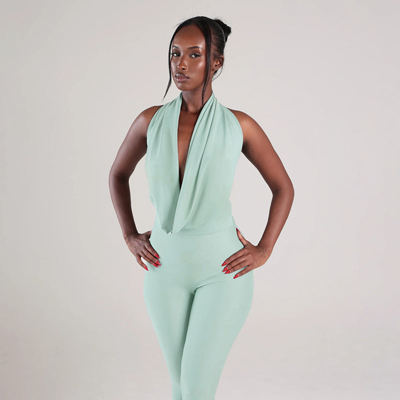Women's Sexy Backless Sleeveless Bodycon Fit Jumpsuit