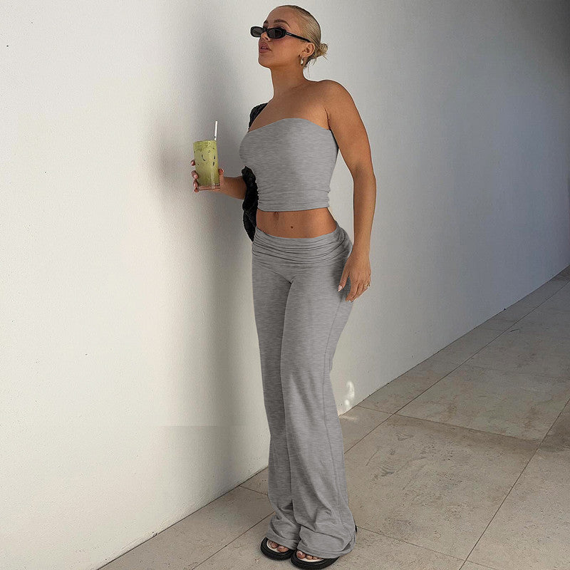 Women’s Tube Top & Flare Pants Set