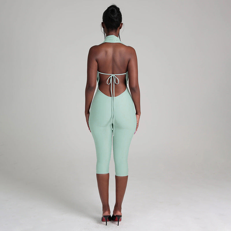 Women's Sexy Backless Sleeveless Bodycon Fit Jumpsuit