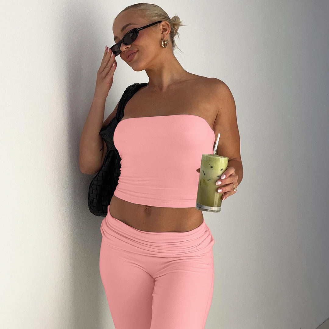 Women’s Tube Top & Flare Pants Set