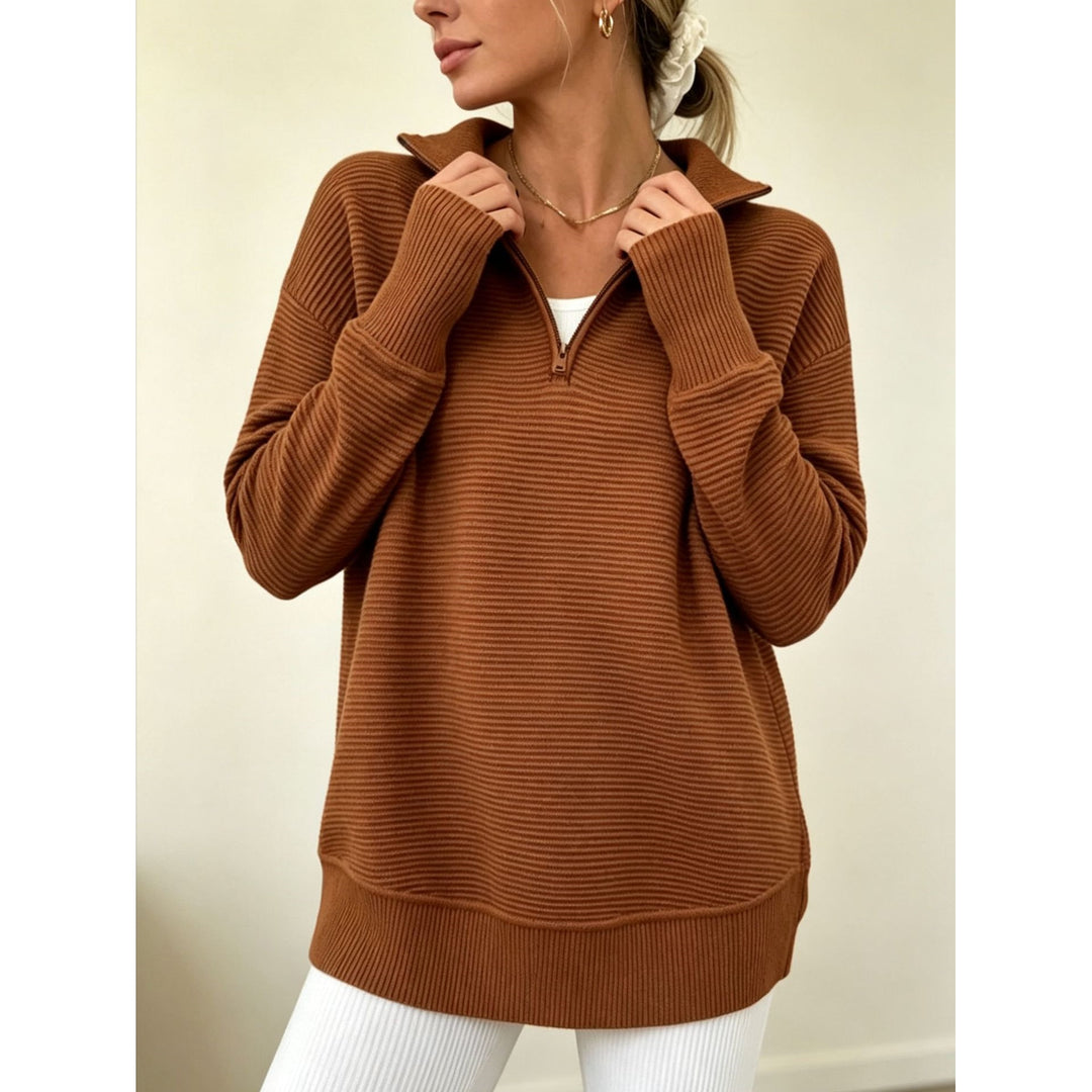 Women’s Ribbed Quarter-Zip Sweater