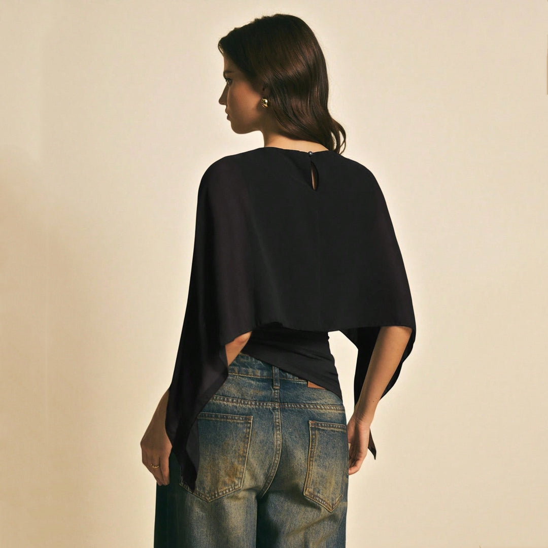 Women’s Chiffon Cape Sleeve Top
