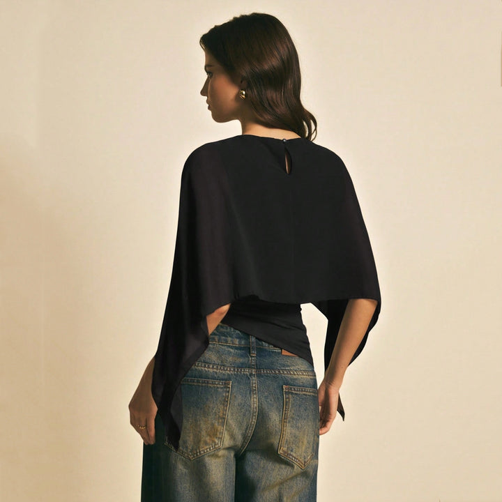 Women’s Chiffon Cape Sleeve Top