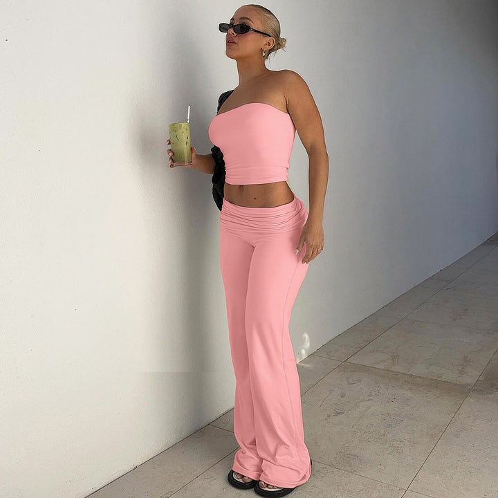 Women’s Tube Top & Flare Pants Set