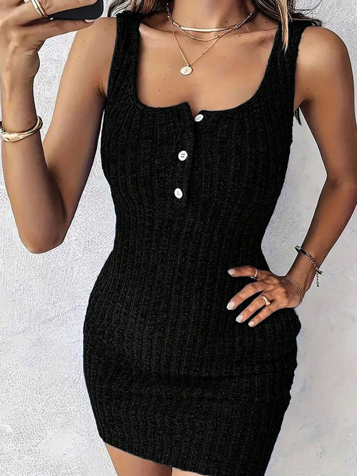 Women’s Ribbed Bodycon Dress Set – Sexy Tank Mini Dress with Matching Long Cardigan（S-5XL)