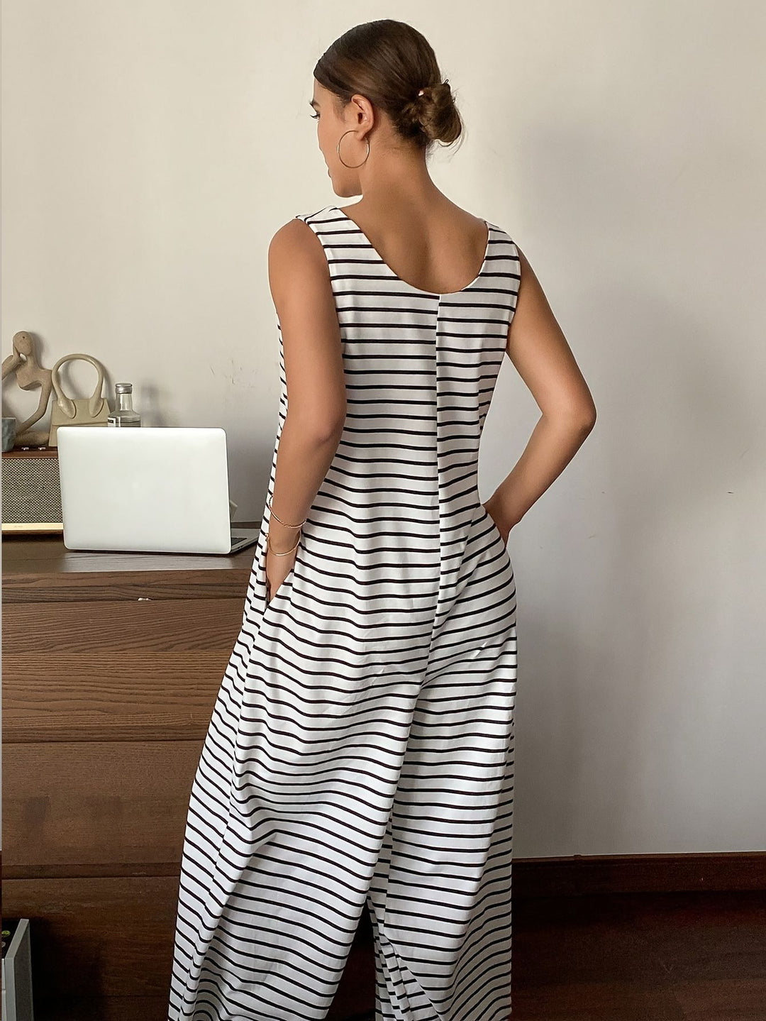 Women’s Striped Wide Leg Jumpsuit