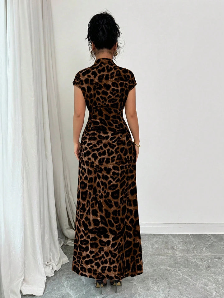 Women’s Leopard Print Shirt Dress