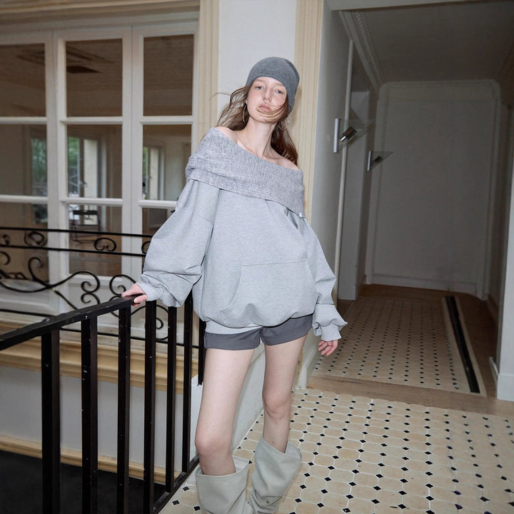 Women’s Off-Shoulder Hoodie Sweatshirt