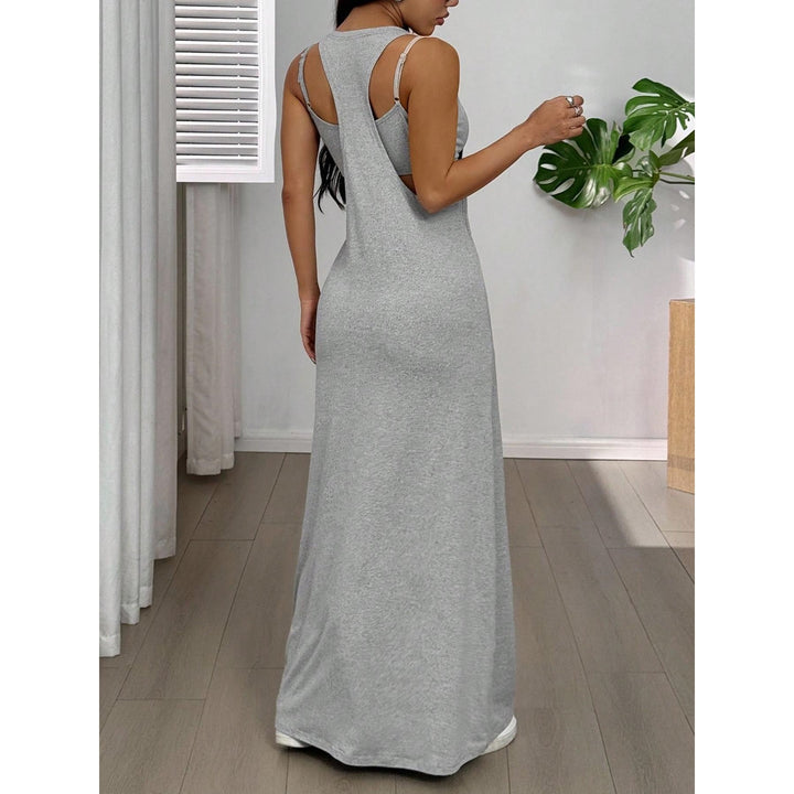 Women’s Solid Color Two Piece Maxi Dress Set