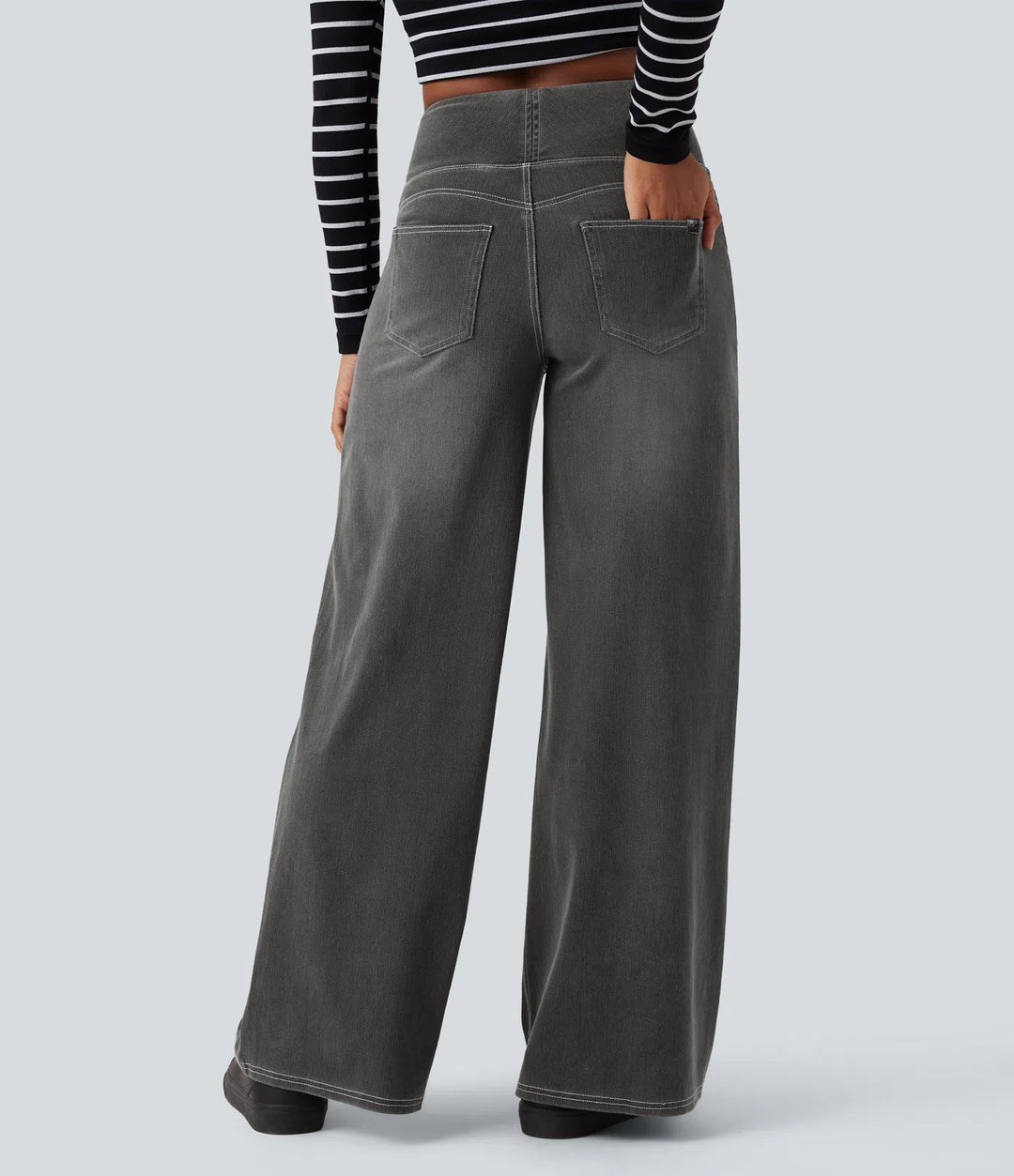 Women’s High Waisted Stretch Wide Leg Jeans