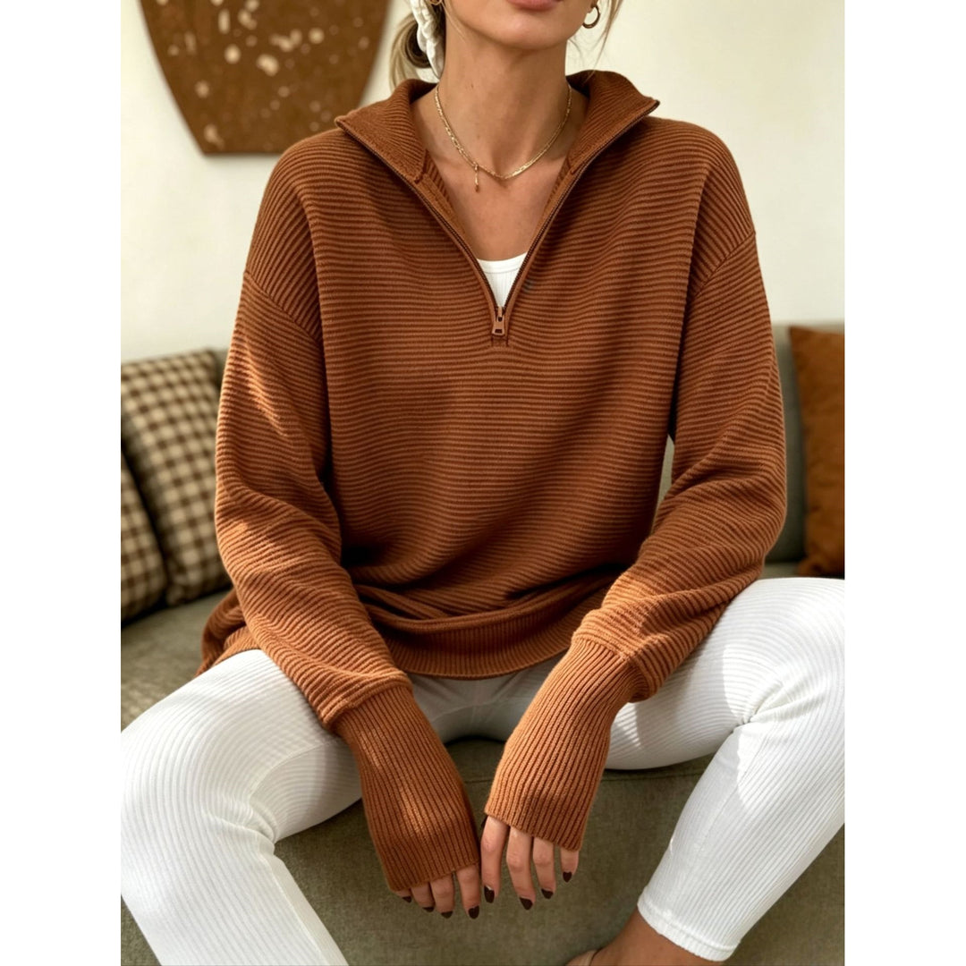 Women’s Ribbed Quarter-Zip Sweater
