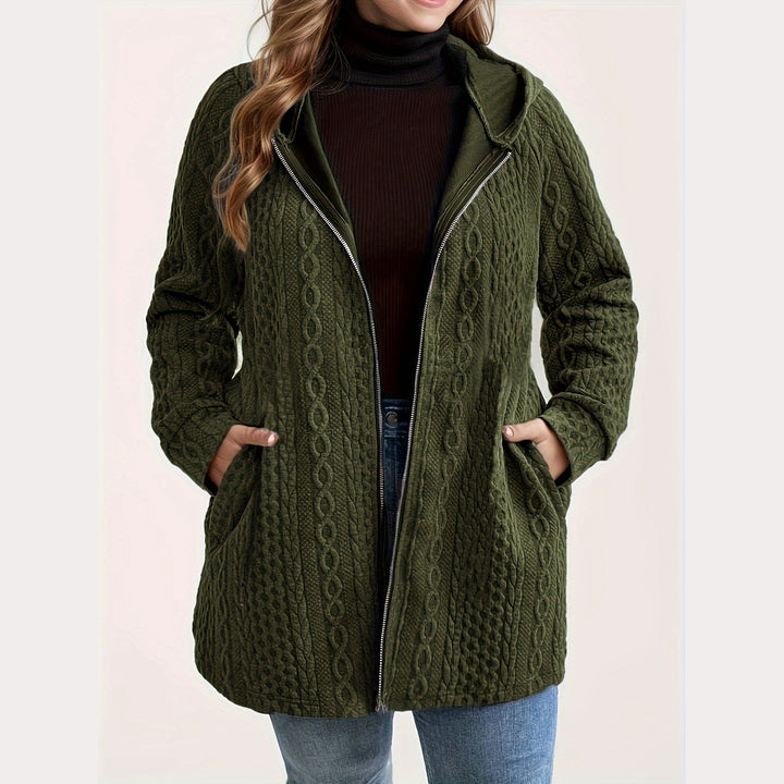 Women’s Textured Hooded Zip-Up Jacket