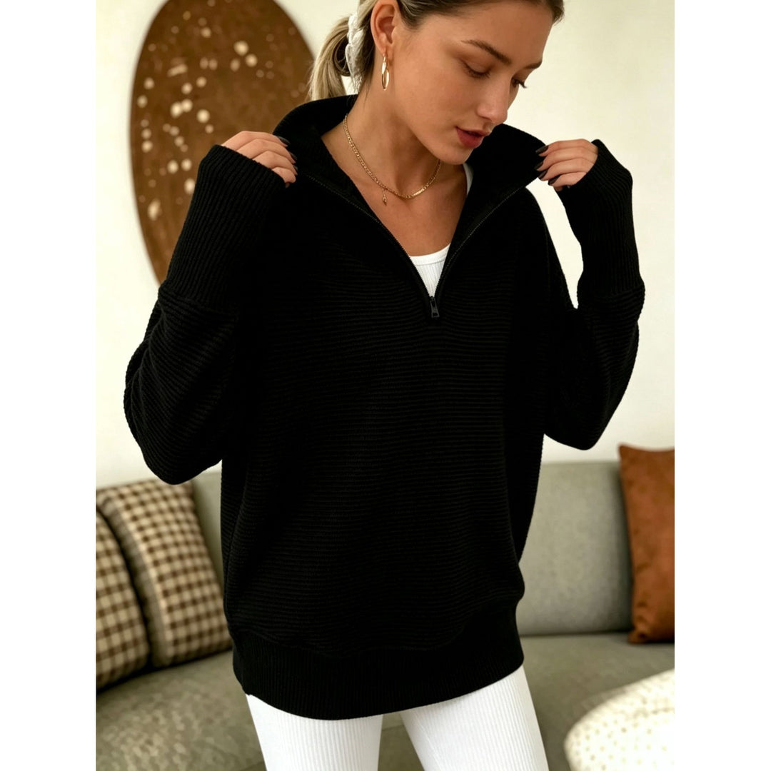 Women’s Ribbed Quarter-Zip Sweater