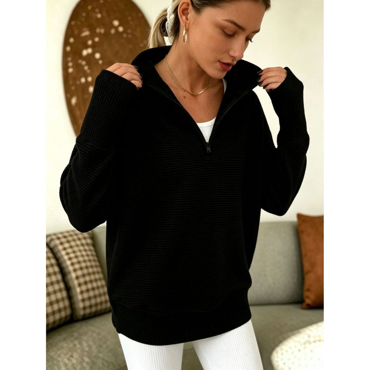 Women’s Ribbed Quarter-Zip Sweater