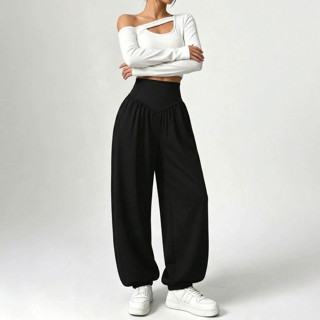 Women’s High-Waisted Wide-Leg Jogger Pants
