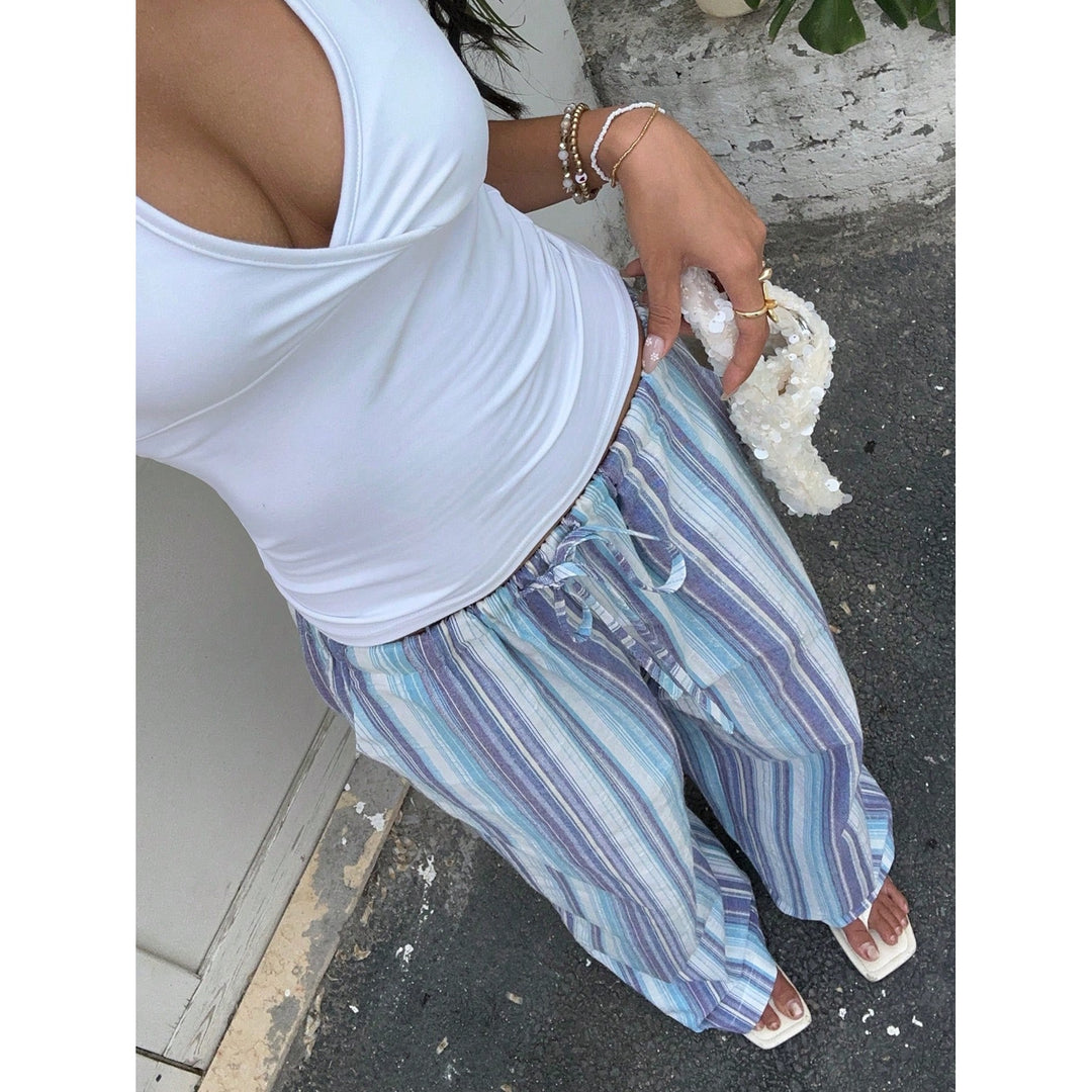 Women’s Striped Wide Leg Pants