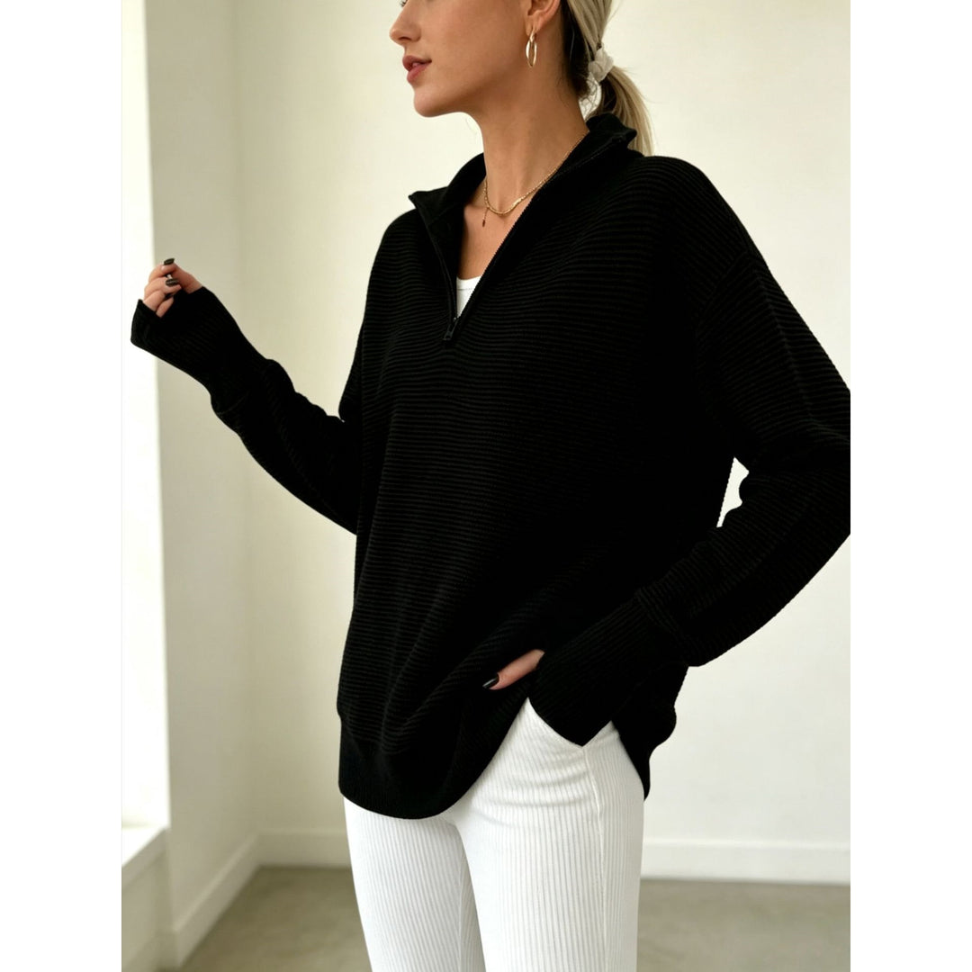 Women’s Ribbed Quarter-Zip Sweater