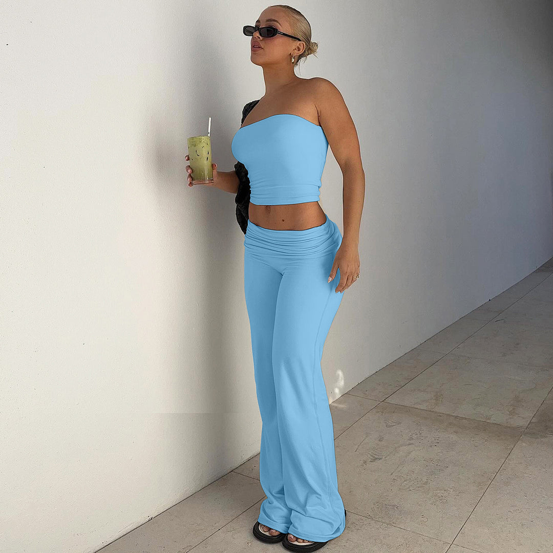 Women’s Tube Top & Flare Pants Set