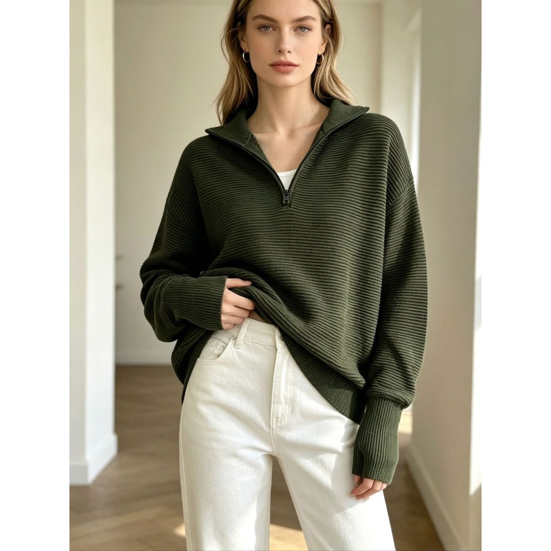 Women’s Ribbed Quarter-Zip Sweater