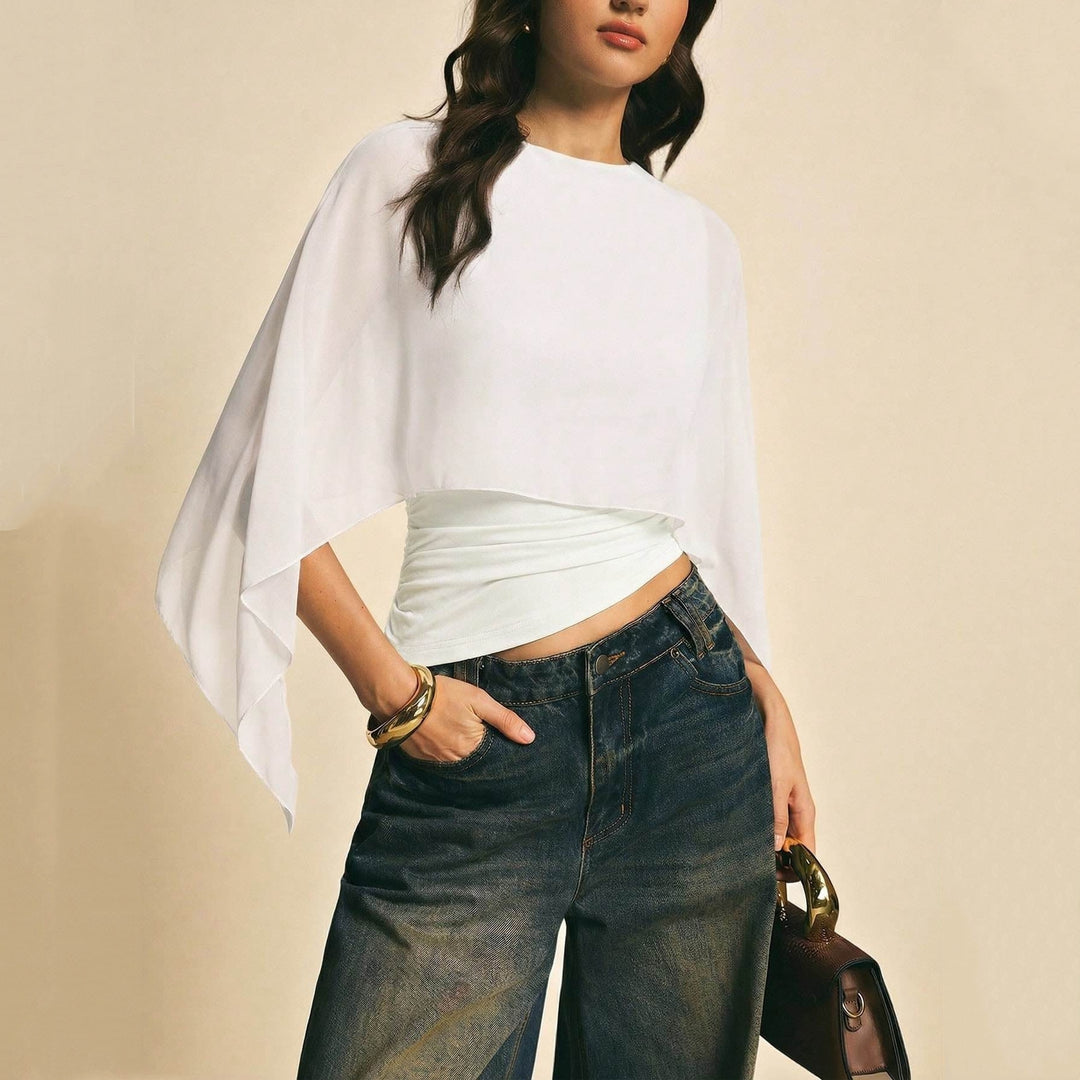 Women’s Chiffon Cape Sleeve Top
