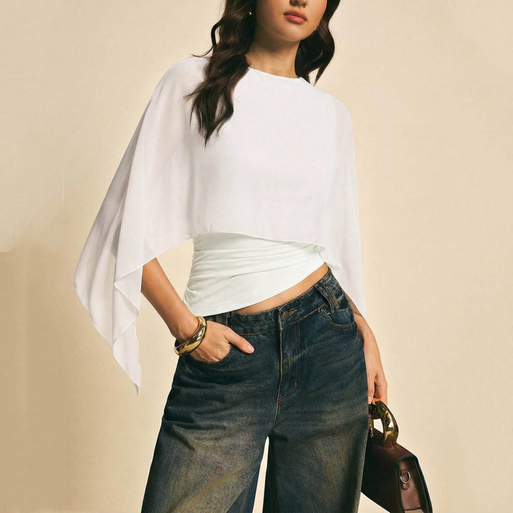 Women’s Chiffon Cape Sleeve Top