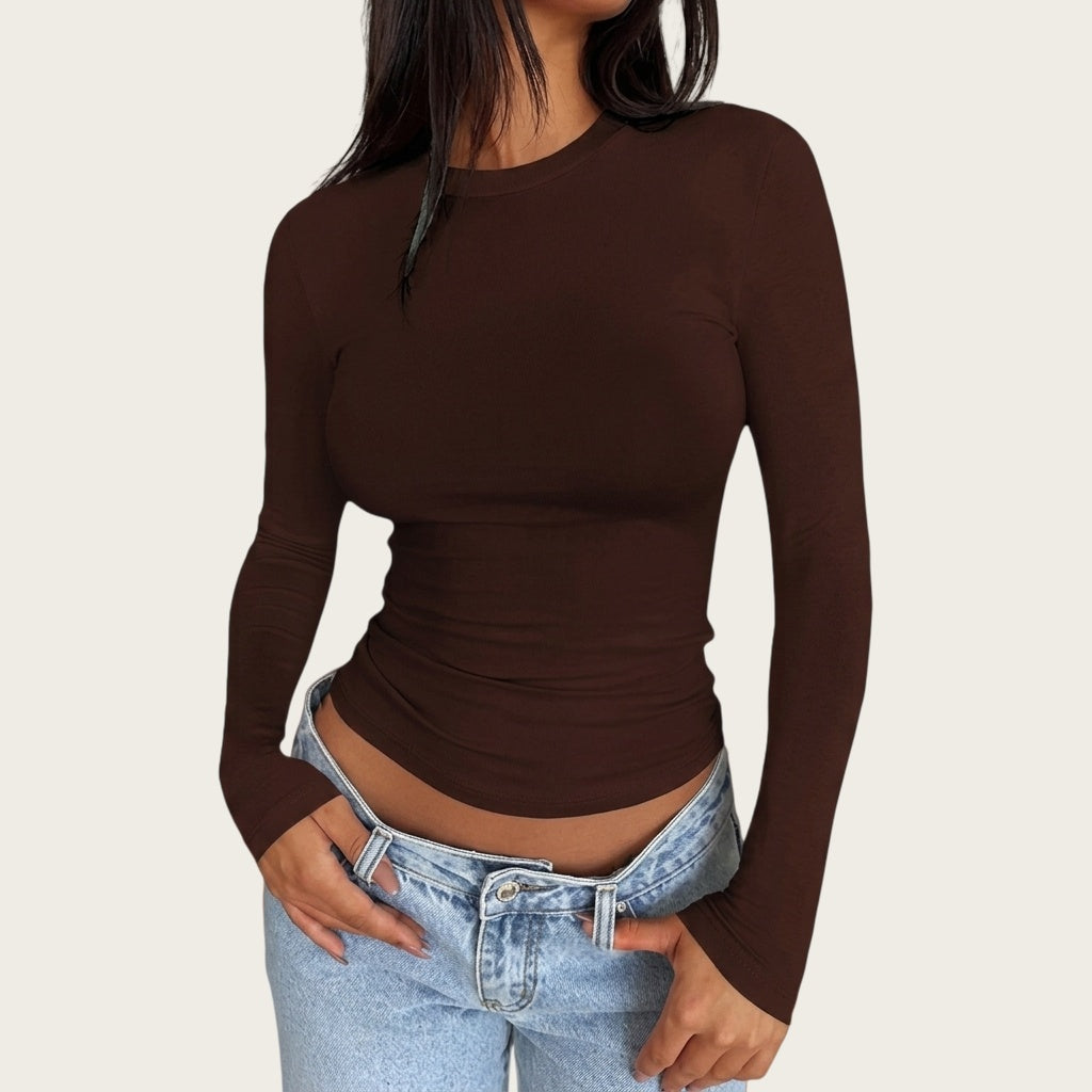 Women’s Slim Fit Crew Neck Long Sleeve Top