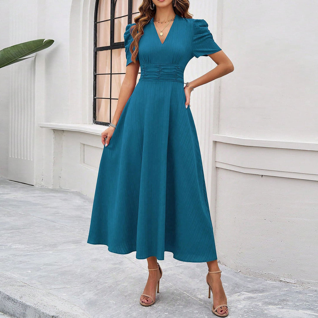 Women’s High Waist Ruched Midi Dress