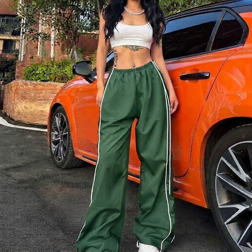 Women’s Relaxed Wide-Leg Pants with Adjustable Drawstring Hem