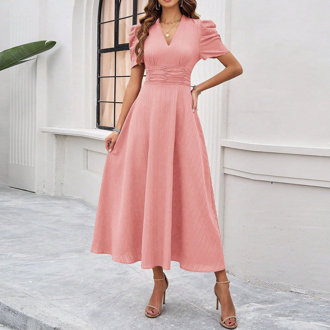 Women’s High Waist Ruched Midi Dress