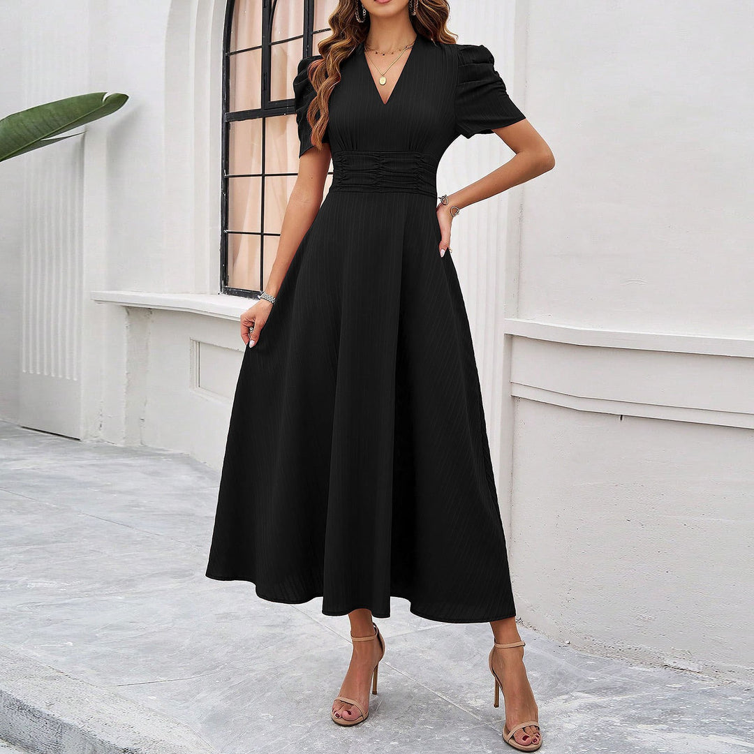 Women’s High Waist Ruched Midi Dress