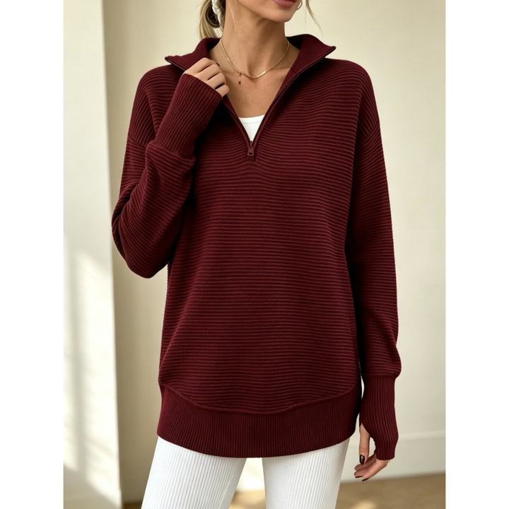 Women’s Ribbed Quarter-Zip Sweater
