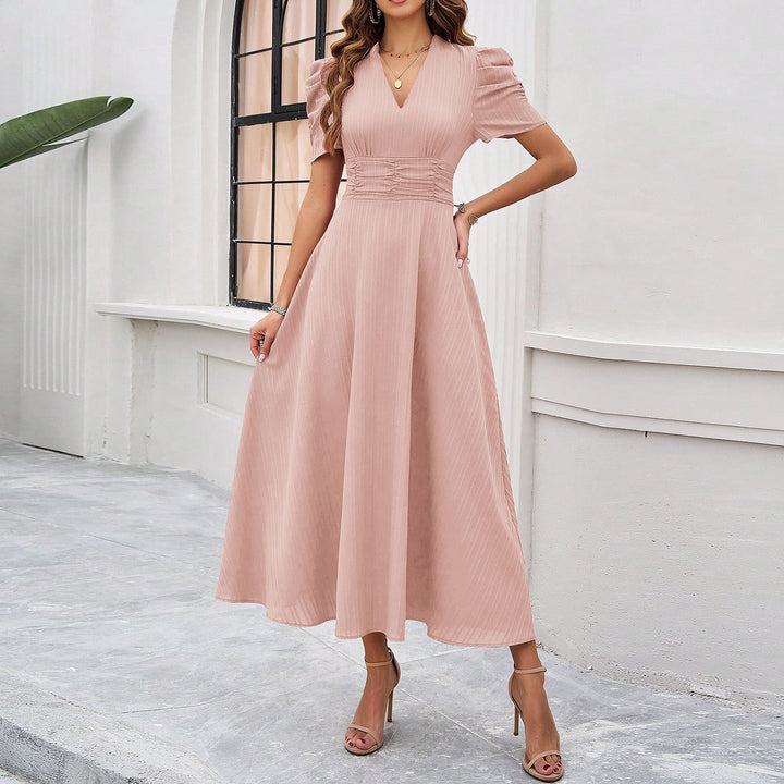 Women’s High Waist Ruched Midi Dress
