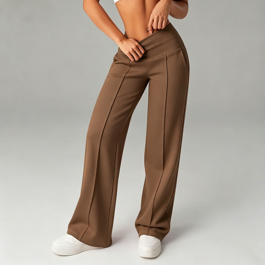 Women’s High-Waisted Straight-Leg Stretch Casual Pants