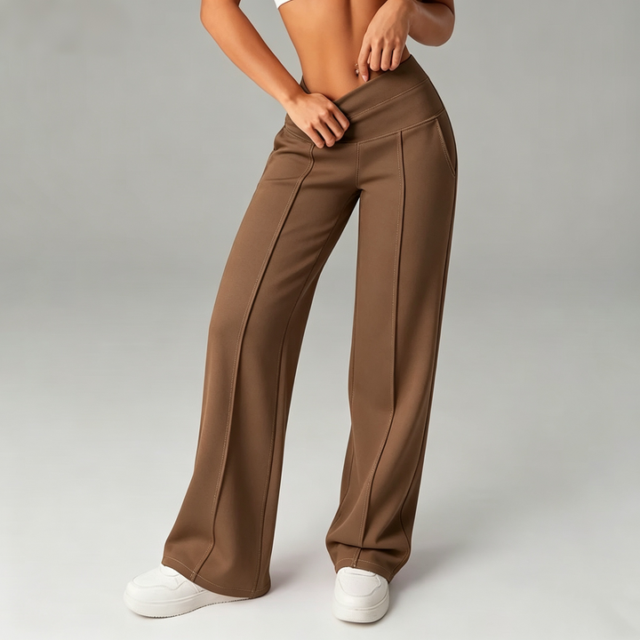 Women’s High-Waisted Straight-Leg Stretch Casual Pants