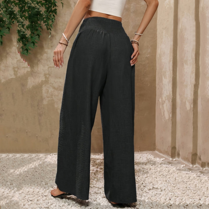 Women’s High Waisted Wide Leg Pants – Tie Front Casual Trousers