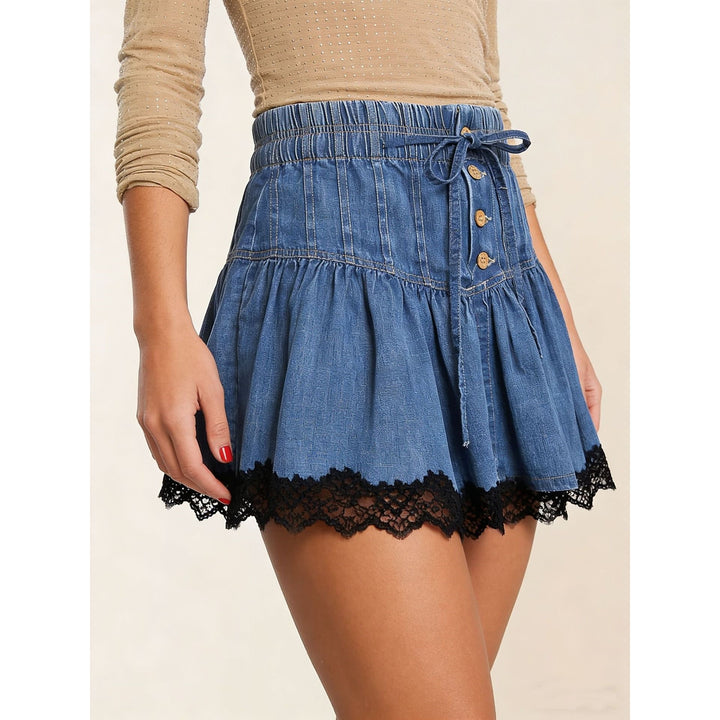 Women’s Lace Trim A-Line Mini Skirt