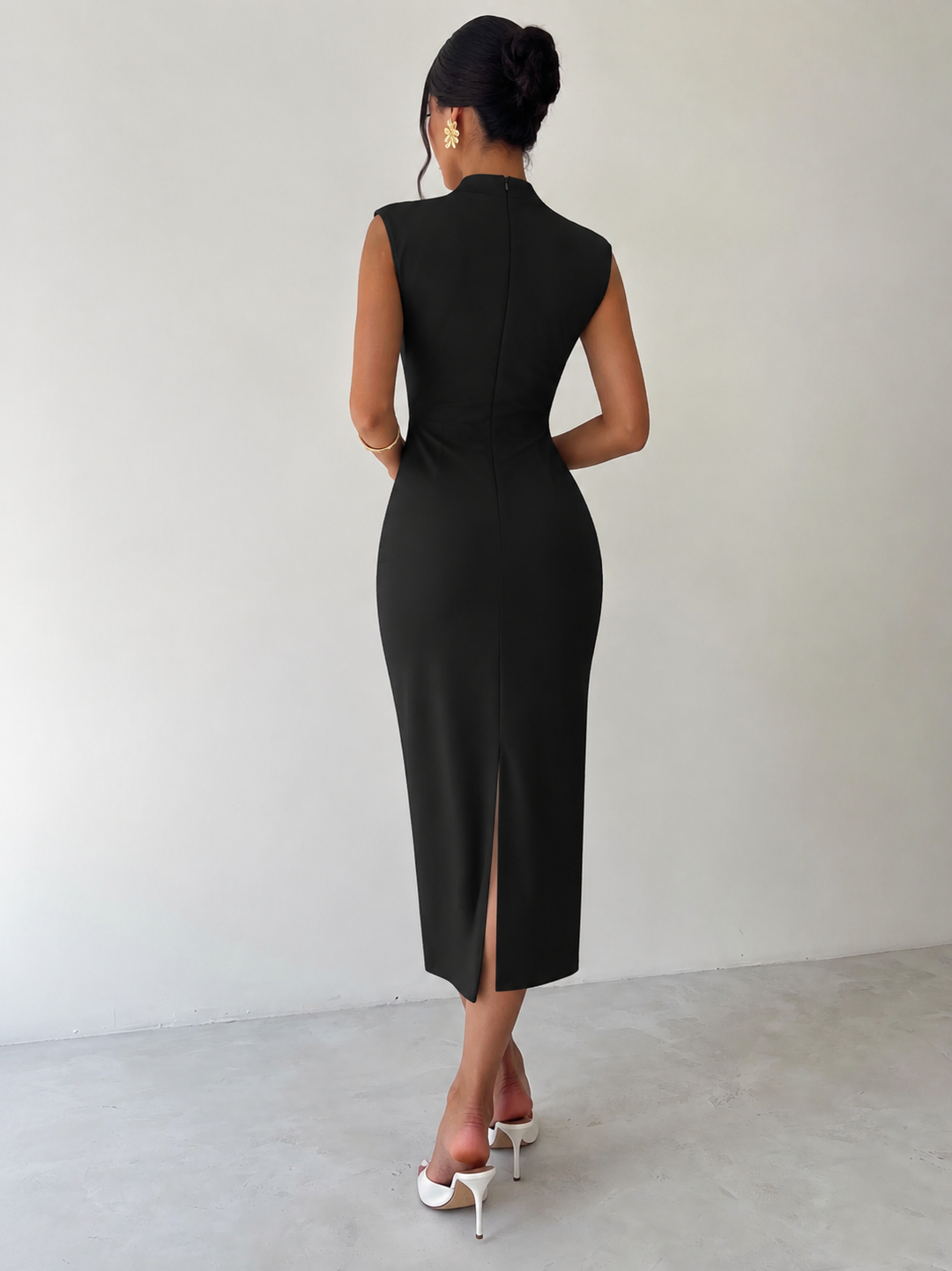Women’s  Mock Neck Bodyco Sleeveless Slim Fit Pencil Dress