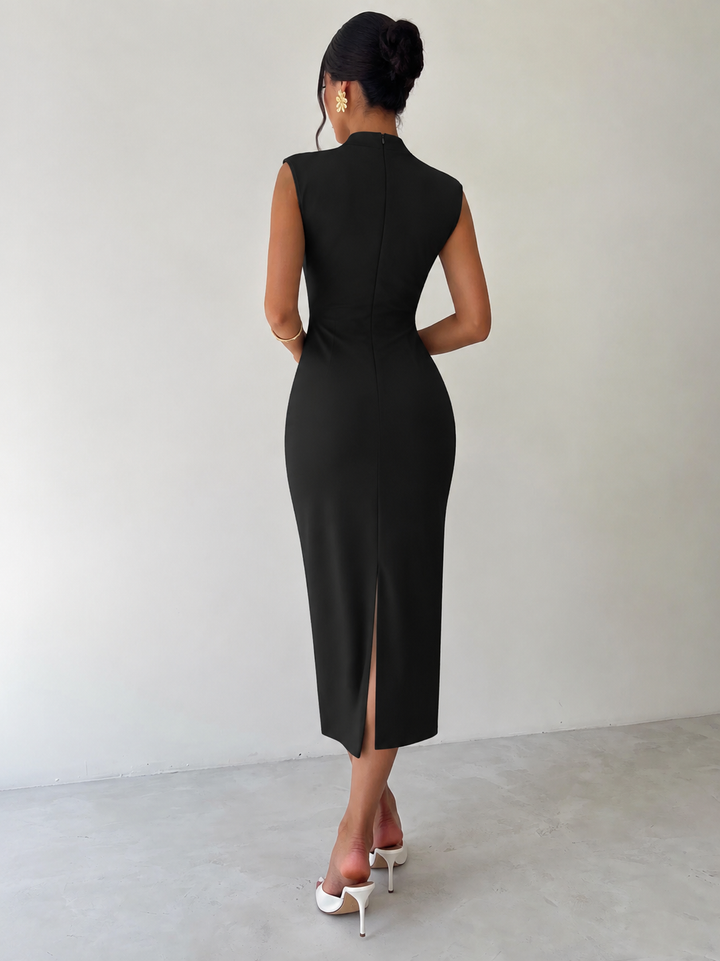 Women’s  Mock Neck Bodyco Sleeveless Slim Fit Pencil Dress