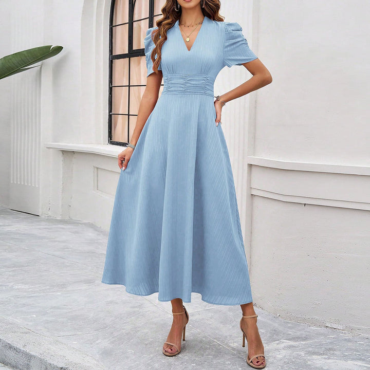 Women’s High Waist Ruched Midi Dress