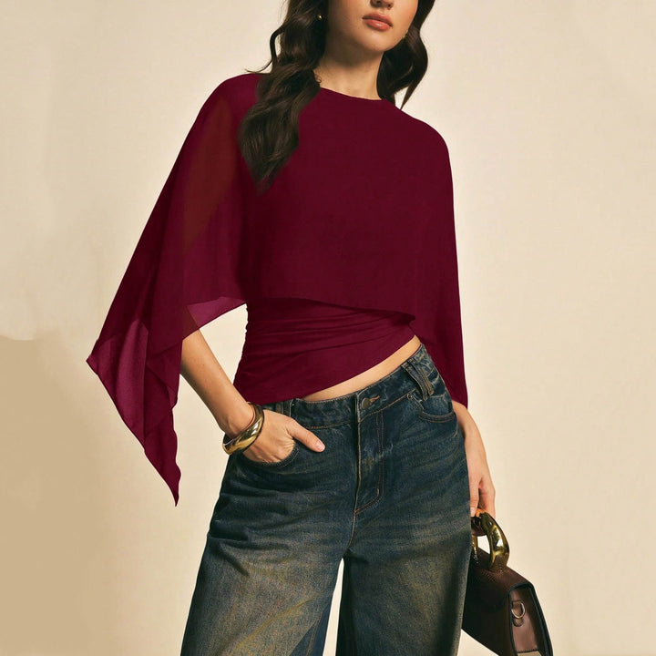 Women’s Chiffon Cape Sleeve Top