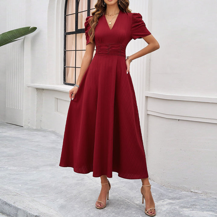 Women’s High Waist Ruched Midi Dress