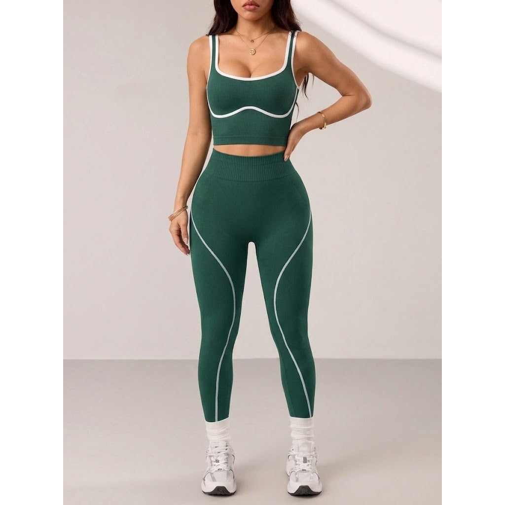 Women’s Seamless Contrast Workout Set