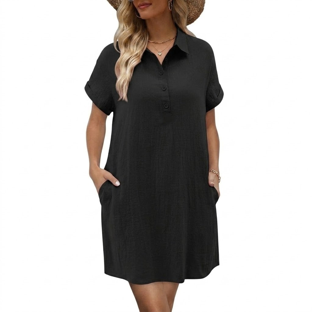 Women’s Casual Button-Down Shirt Dress