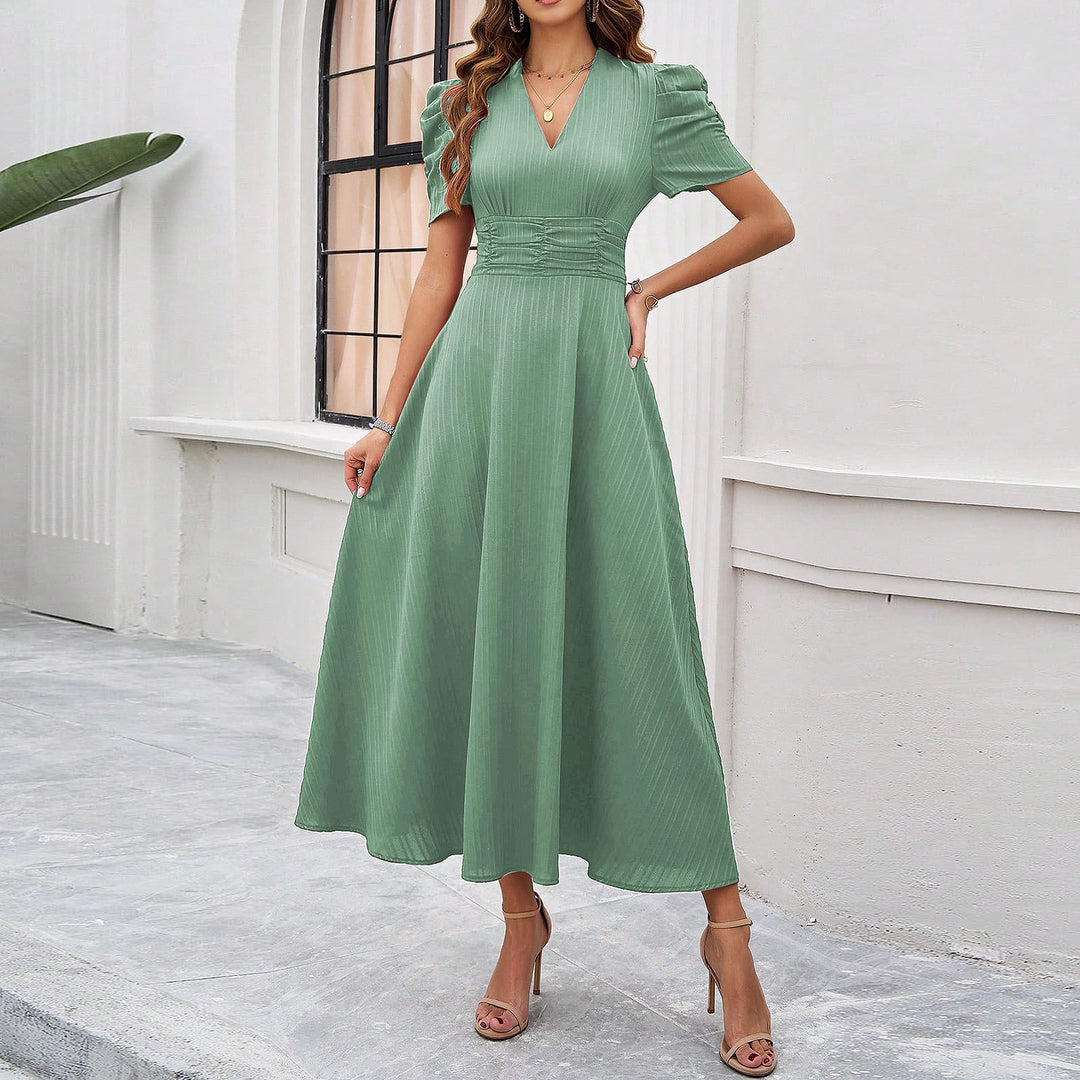 Women’s High Waist Ruched Midi Dress
