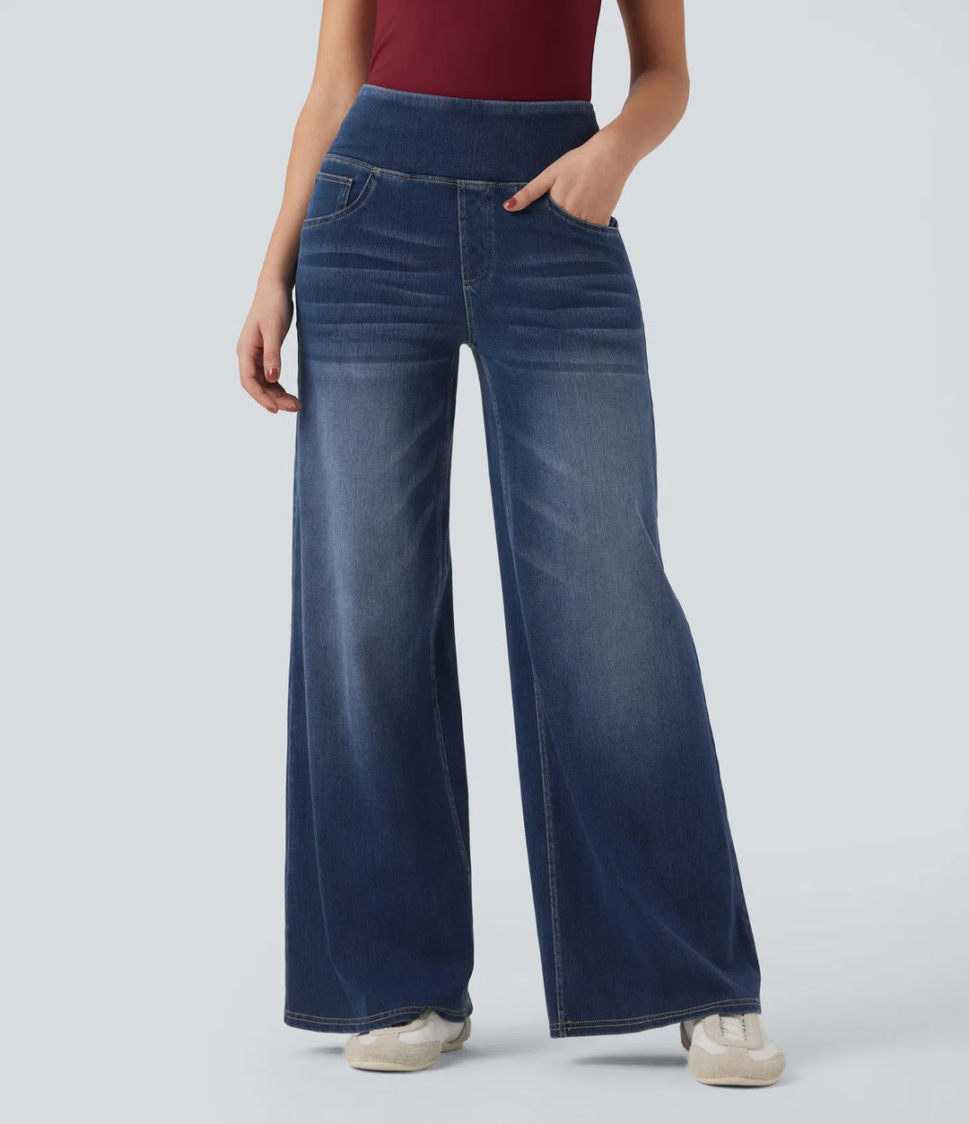 Women’s High Waisted Stretch Wide Leg Jeans